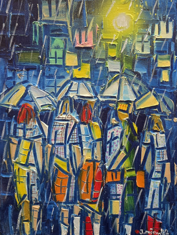 NIGHT FRIENDS  ▪9X12X1.5  ▪OILS  ▪︎TEXTURED