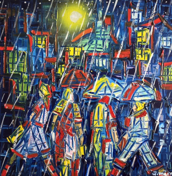 MIDNIGHT STROLL  ▪16X16X1.5 ▪︎OILS ▪TEXTURED