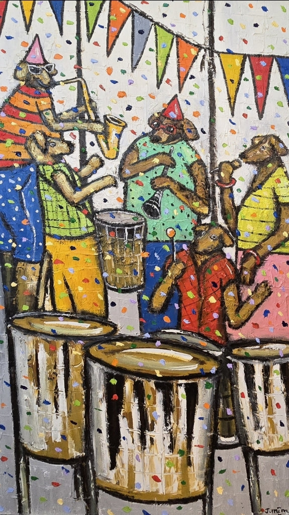 DOG PLAY  ▪︎24X48X1.5 ▪︎OILS ▪︎TEXTURED