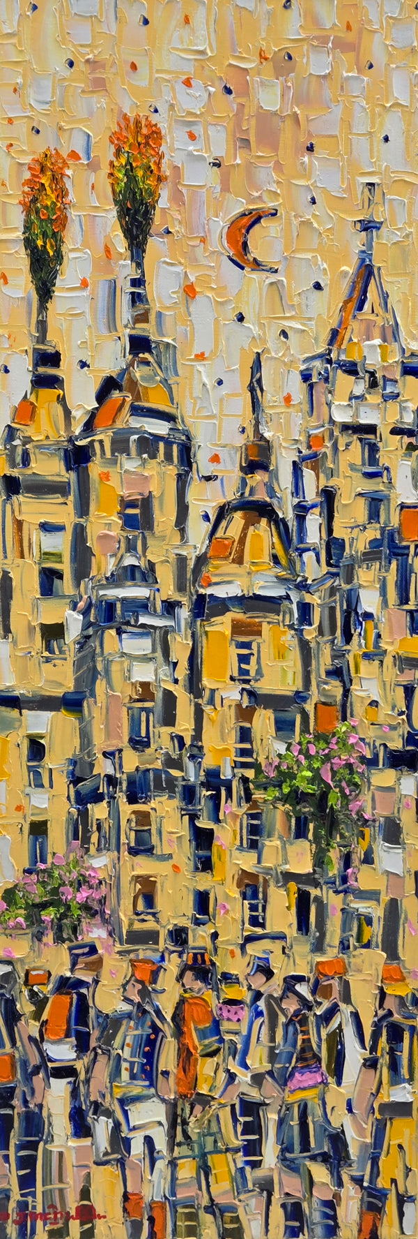 CALICO TOWERS  ▪︎12X36X1.5  ▪︎OILS ▪︎TEXTURED