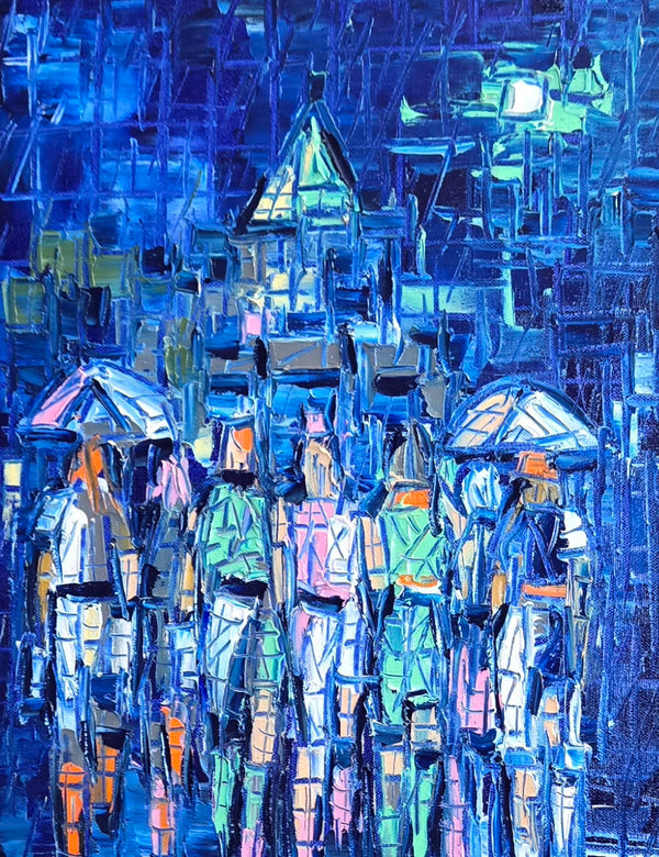 BLUE CITY  ▪︎14X16X1.5  ▪︎OILS ▪︎TEXTURED
