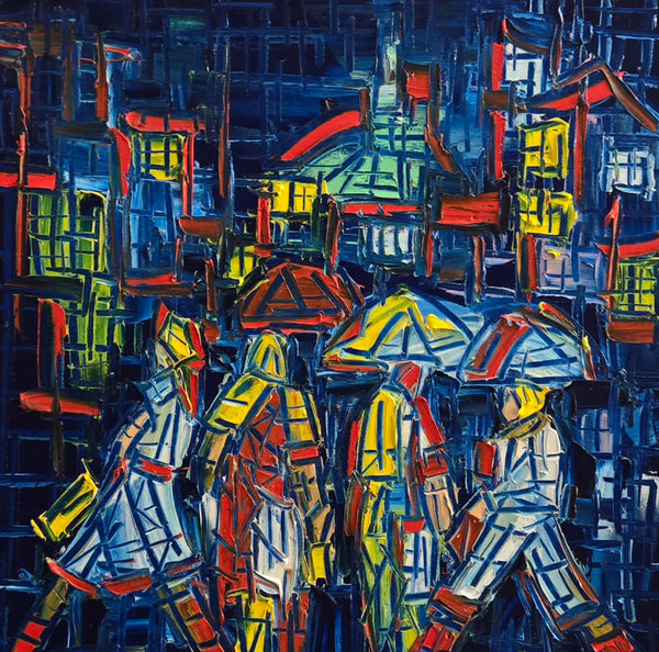 MIDNIGHT STROLL  ▪16X16X1.5 ▪︎OILS ▪TEXTURED