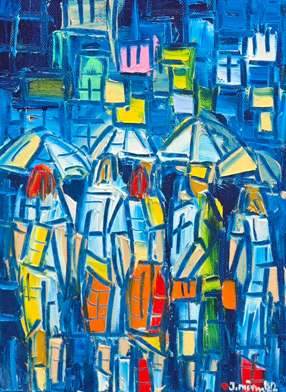 NIGHT FRIENDS  ▪9X12X1.5  ▪OILS  ▪︎TEXTURED