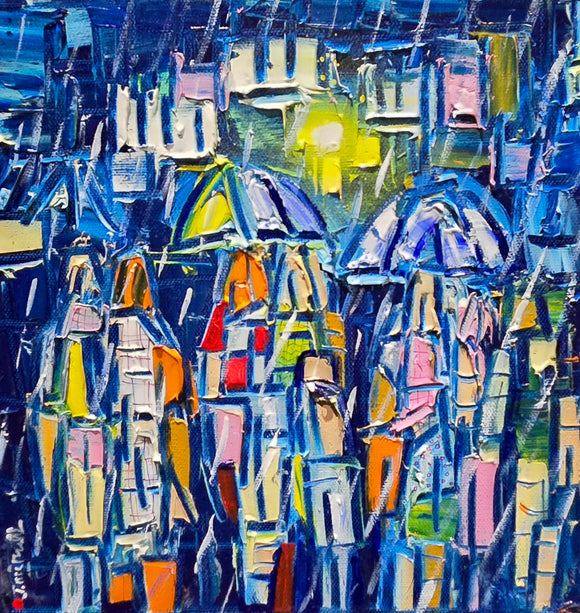 MIDNIGHT RAIN  ▪︎10X10X1.5  ▪︎OILS ▪︎TEXTURED