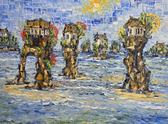 PEDESTAL HOMES   ▪︎30X40X1.5  ▪︎OILS ▪︎TEXTURED