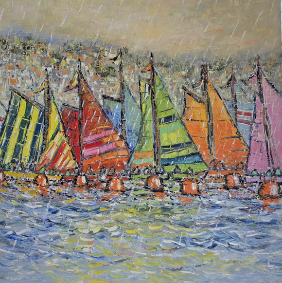 OCEAN LANE ▪︎48X48X1.5 ▪︎OILS ▪︎TEXTURED