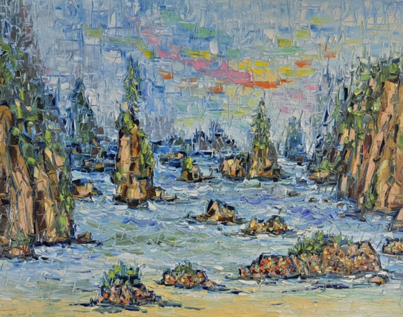 SEA PEDESTALS  ▪30X40X1.5   ▪OILS ▪︎TEXTURED