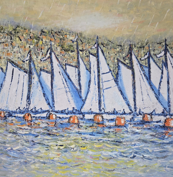 OCEAN LANE ▪︎48X48X1.5 ▪︎OILS ▪︎TEXTURED