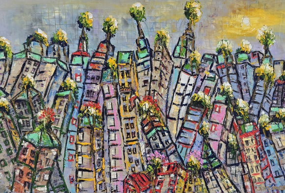 ROCKING CITY  ▪︎24X36X1.5  ▪︎OILS ▪︎TEXTURED