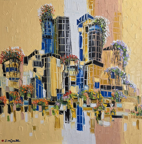 CALICO TOWERS  ▪︎36X36X1.5  ▪︎OILS ▪︎TEXTURED