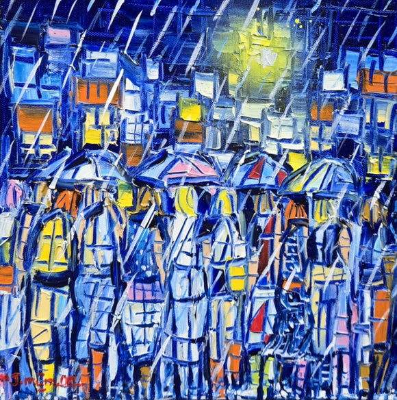 DOWN POUR  ▪︎12X12X1.5  ▪OILS ▪︎TEXTURED