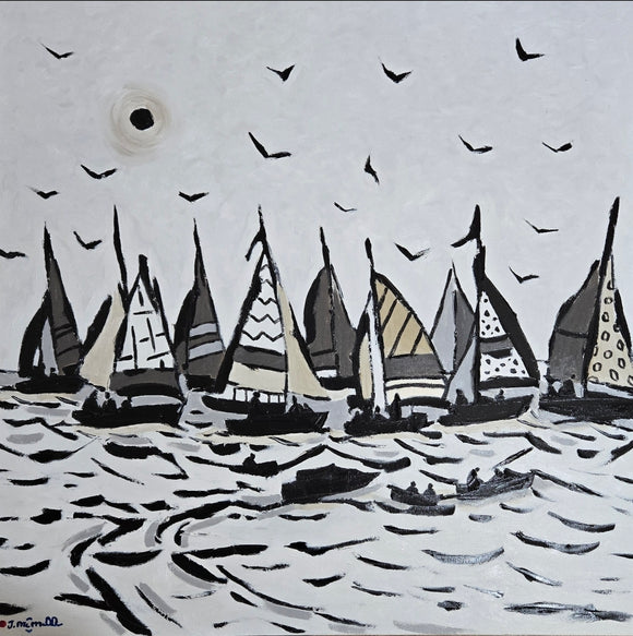 WHISPERING SAILS   ▪36X36X1.5  ▪OILS ▪︎TEXTURED