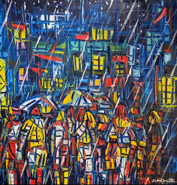 NIGHT MARKETPLACE  ▪︎16X16X1.5  ▪︎OILS ▪︎TEXTURED