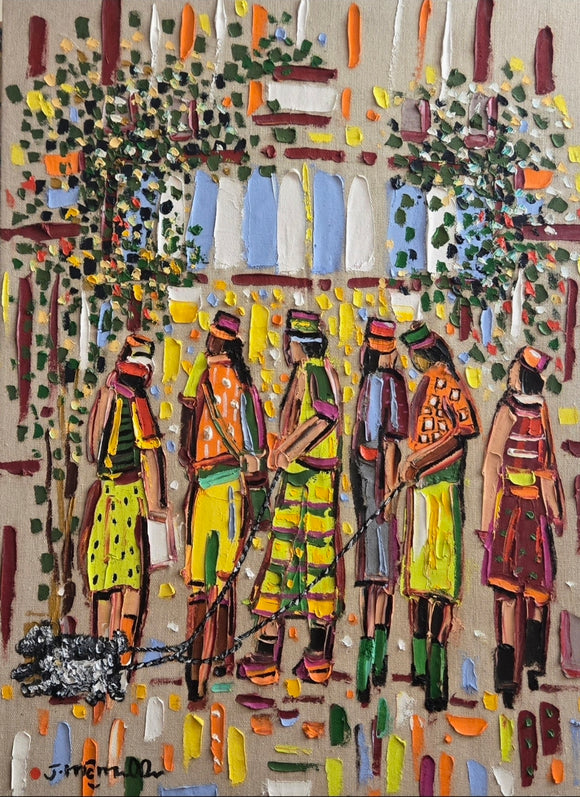 DOG WALKERS  ▪︎20X30X1.5  ▪︎OILS ▪︎TEXTURED