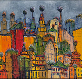 THE CITY THAT FLOWERS   ▪︎48X48X1.5  ▪OILS ▪︎TEXTURED